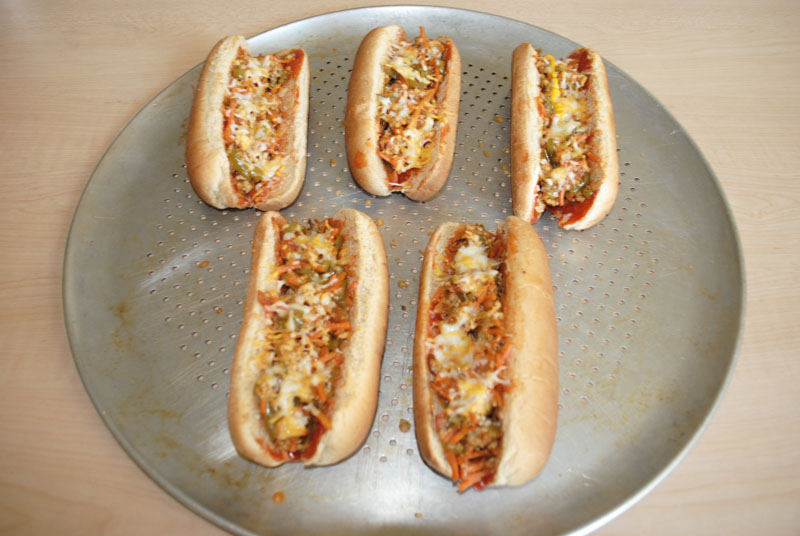 veggie hot dogs cheese melted