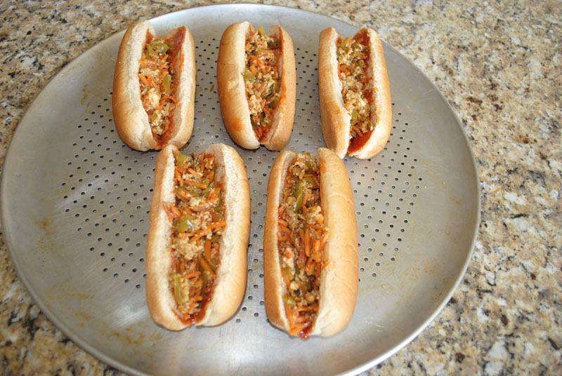 veggie hot dogs vegetable to bun