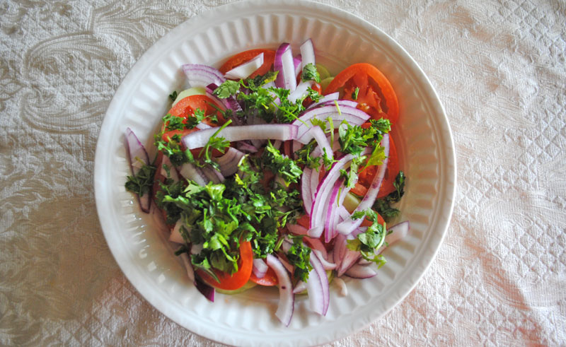 Cucumber Salad with Tomatoes and Onion - Clintro - Parsley| Recipe Treasure