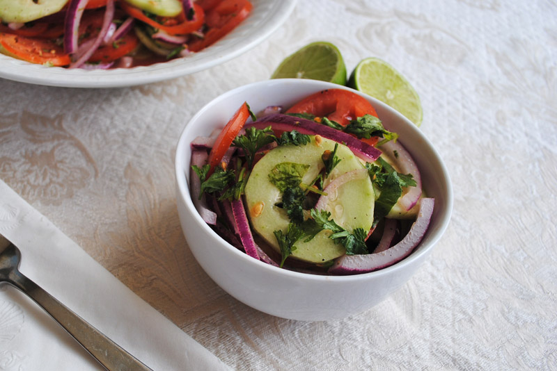 Cucumber Salad with Tomatoes and Onion | Recipe Treasure