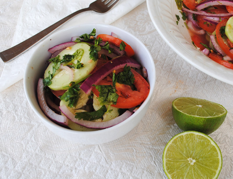 Cucumber Salad with Tomatoes and Onion | Recipe Treasure