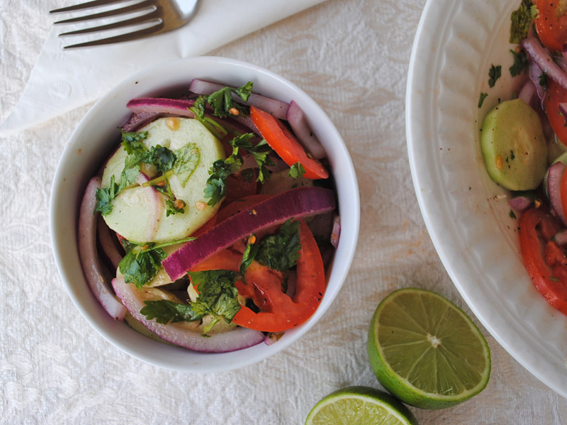 Cucumber Salad with Tomatoes and Onion | Recipe Treasure